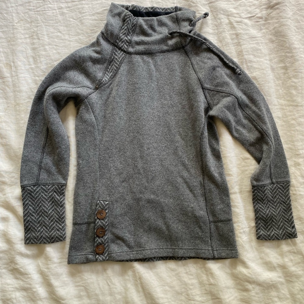 Heather Grey Prana cowl neck fleece
